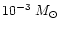 $10^{-3}~M_{\odot}$
