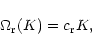 \begin{displaymath}\Omega_{\rm r}(K) = c_{\rm r} K,
\end{displaymath}