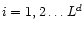 $i=1,2\ldots L^d$