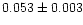 $0.053\pm 0.003$