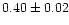 $0.40 \pm 0.02$