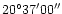 $20^{\circ}37\arcmin00\arcsec$