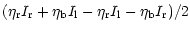 $\displaystyle (\eta_{\rm r} I_{\rm r} + \eta_{\rm b} I_{\rm l} - \eta_{\rm r} I_{\rm l} - \eta_{\rm b} I_{\rm r}) / 2$