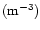 $({\rm m}^{-3})$