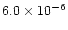 $6.0\times 10^{-6}$