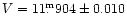 $V = 11\fm904\pm0.010$