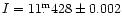$I =
11\fm428\pm 0.002$