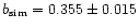 $b_{\rm sim}=0.355\pm 0.015$