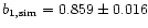 $b_{\rm 1,sim}=0.859\pm0.016$