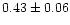 $0.43\pm0.06$