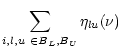 $\displaystyle \sum_{i,l,u~\in B_L, B_U} \eta_{lu}(\nu)$