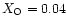 $X_{\rm O} = 0.04$