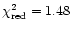 $\chi ^2_{\rm red}=1.48$