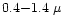 $0.4{ -} 1.4~\mu$