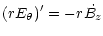 $\displaystyle {(rE_{\theta})'=-r\dot{B_z}}$