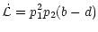 $\displaystyle \dot{\mathcal{L}}=p_1^2p_2(b-d)$