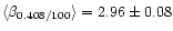 $\langle {\beta}_{0.408/100}\rangle =2.96 \pm 0.08$