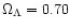 $\Omega_{\Lambda} = 0.70$