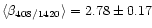 $\langle
\beta_{408/1420} \rangle = 2.78 \pm 0.17$