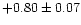 $+0.80\pm0.07$