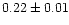 $0.22 \pm 0.01$