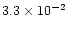 $3.3 \times 10^{-2}$