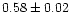 $0.58 \pm 0.02$