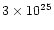$3 \times 10^{25}$