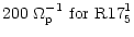 $\displaystyle 200~\Omega_{\rm p}^{-1} \mbox{~for R}17_5^1$