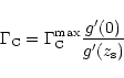 \begin{displaymath}
\Gamma_{\rm C}=\Gamma_{\rm C}^{{\rm max}}\frac{g'(0)}{g'(z_{\rm s})}
\end{displaymath}