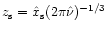 $z_{\rm s}=\hat x_{\rm s}(2\pi\hat\nu)^{-1/3}$