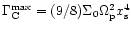 $\Gamma_{\rm C}^{\rm max}=
(9/8)\Sigma_0\Omega_{\rm p}^2x_{\rm s}^4$