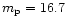 $m_{\rm p}=16.7$