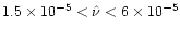 $1.5\times10^{-5} < \hat\nu < 6\times 10^{-5}$