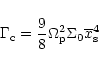 \begin{displaymath}
\Gamma_{\rm c}=\frac 98\Omega_{\rm p}^2\Sigma_0\overline{x}_{\rm s}^4
\end{displaymath}