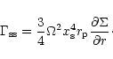 \begin{displaymath}
\Gamma_{\rm ss}=\frac 34\Omega^2x_{\rm s}^4r_{\rm p}\frac{\partial\Sigma}{\partial r}\cdot
\end{displaymath}