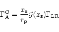 \begin{displaymath}
\Gamma_{\rm A}^{\rm C}=\frac{x_{\rm s}}{r_{\rm p}}{\cal G}(x_{\rm s})\Gamma_{\rm LR}
\end{displaymath}