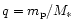 $q=m_{\rm p}/M_*$