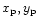 $x_{{\rm p}}, y_{{\rm p}}$