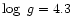 $\log~g=4.3$