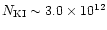 $N_{\rm KI}\sim 3.0\times10^{12}$
