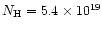 $N_{\rm H}=5.4\times10^{19}$