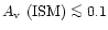 $A_{\rm v}~{\rm (ISM)}\la 0.1$