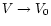$V
\rightarrow V_0$