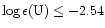 $\log \epsilon{\rm (U)} \leq -2.54$