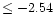 $\leq -2.54$