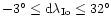 $
-3^\circ \leq {\rm d} \lambda_{{\rm Io}} \leq
32^\circ $