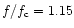 $ f / f_{{\rm c}} =1.15$