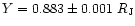 $Y=0.883 \pm0.001~R_{{\rm J}}$