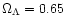 $\Omega _\Lambda =0.65$